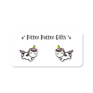 Unicorn Earrings, Cute Earrings for Girl, Hypoallergenic and Nickel Free Titanium Posts, Birthday Gift for Her