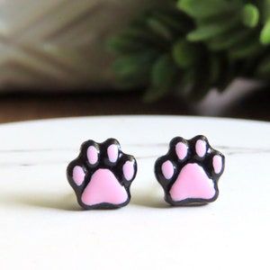 DAINTY Paw Print Earrings, Animal Earrings, Cat Paw, Dog Paw, Veterinarian Gift, Kawaii, Titanium Earrings