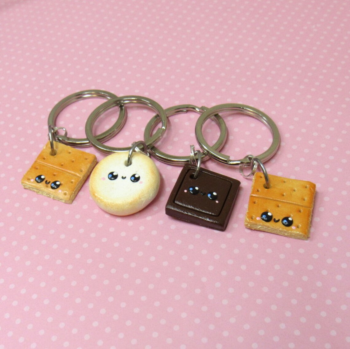 Four Friend Keychains Best Friend Keychains Friendship Etsy