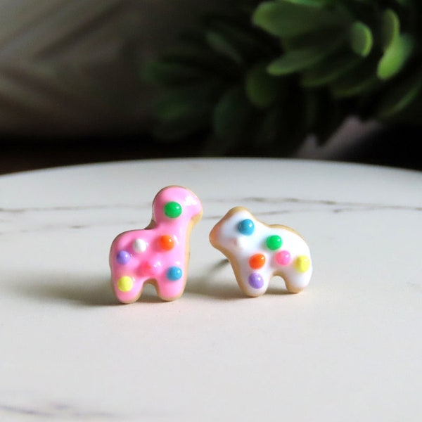 SMALL Animal Cookie Earrings | Kawaii Earrings | Food Earrings | Titanium | Cute Earrings | Food Jewelry | Fun Earrings