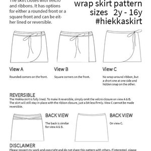 Hiekka Wrap Skirt Pattern 2y 16y image 4