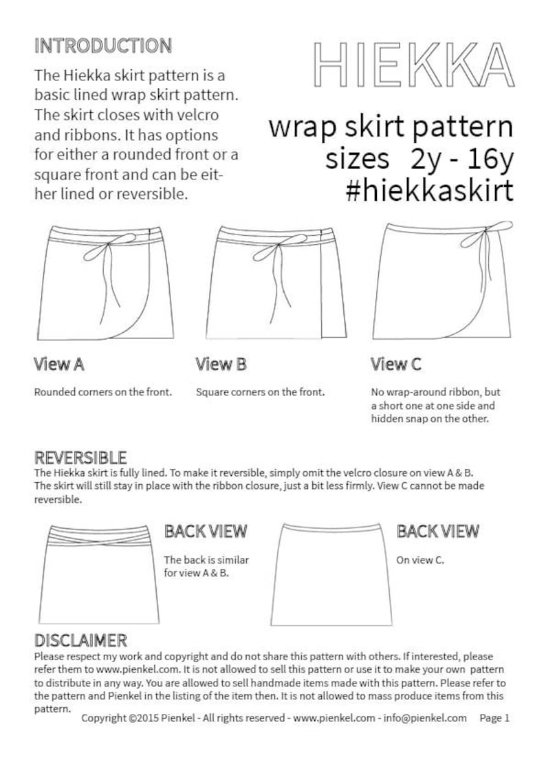 Hiekka Wrap Skirt Pattern 2y 16y image 4