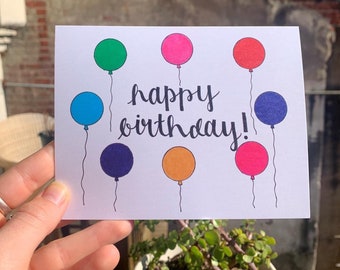Handmade Happy Birthday Card, Birthday Card Pack Set, Birthday Card Stationary, Balloon Birthday Card, Handmade Card, Birthday Gift Idea