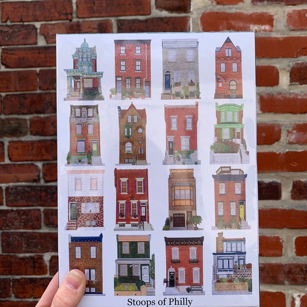 Stoops of Philly Puzzle, Philly Puzzle, Philadelphia House Puzzle, Philly Art, Philly Stoop Puzzle, 500 Piece Puzzle, Philly Puzzle Gift