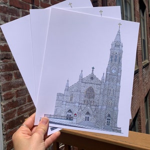 Manayunk Philadelphia Church Drawing, St John The Baptist, Manayunk Church Print, Manayunk Wall Art, Manayunk Souvenir, 8x10 Art Print