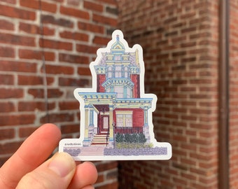 Victorian House Magnet, West Philly Victorian, Die Cut Magnet, West Philadelphia Magnet, West Philly Rowhome, Colorful Handdrawn Magnet