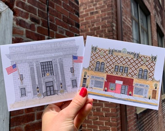 Buildings of Collingswood Greeting Card Set, Collingswood Cards, Historic Collingswood New Jersey Art, NJ Art, Blank Collingswood Note Cards