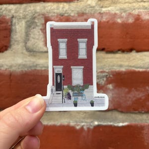 Philadelphia Rowhome Sticker, Philly Sticker, Waterproof Die Cut Sticker, Philly Rowhome Art, Philadelphia Building, Architectural Sticker