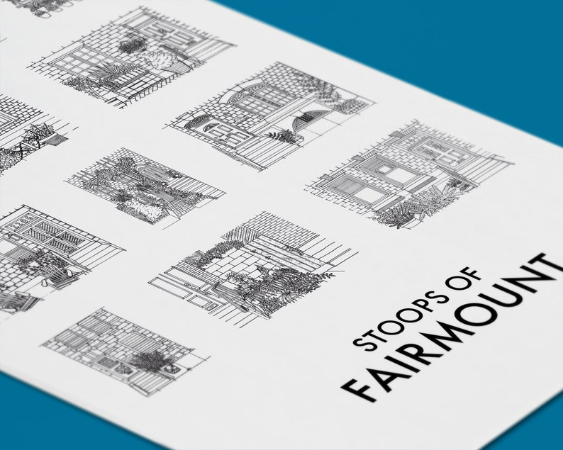 Stoops of Fairmount Posters, 11x17 Fairmount Poster, Fairmount Philadelphia Poster, Philadelphia Art, Fairmount Art, Philly Lover Gift, Art image 3