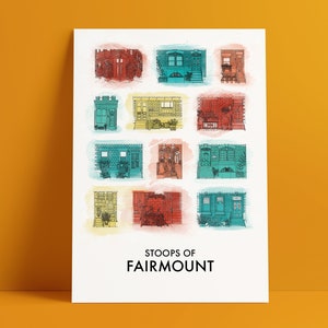 Stoops of Fairmount Posters, 11x17 Fairmount Poster, Fairmount Philadelphia Poster, Philadelphia Art, Fairmount Art, Philly Lover Gift, Art 画像 5