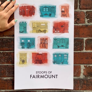 Stoops of Fairmount Posters, 11x17 Fairmount Poster, Fairmount Philadelphia Poster, Philadelphia Art, Fairmount Art, Philly Lover Gift, Art image 4