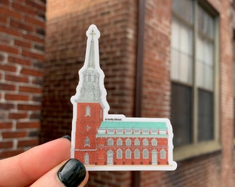 Christ Church Philadelphia Sticker, Old City Philly, Waterproof Die Cut Sticker, Philly Sticker, Historic Philadelphia Church Sticker, Art