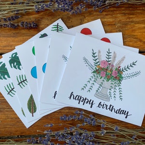 Carte de joyeux anniversaire faite à la main, ensemble de cartes d'anniversaire, carte d'anniversaire stationnaire, carte d'anniversaire de ballon, carte faite à la main, idée de cadeau d'anniversaire Mixed 6-Pack