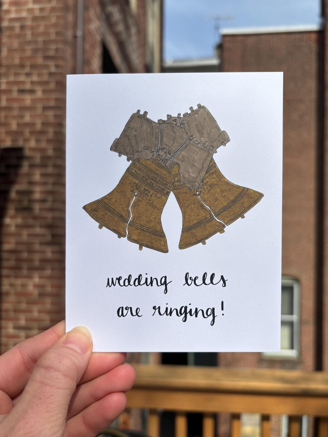 Wedding Bells Are Ringing Card, Philly Wedding Card, Liberty Bell Card ...