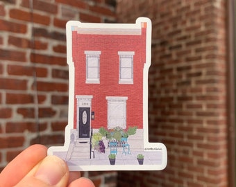 Philadelphia Rowhome Magnet, Philly Souvenir, Philly Magnet, Die Cut Magnet, Philly Rowhome Art, Philadelphia Building, Architectural Magnet