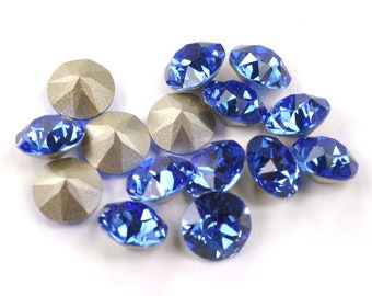 6 x Swarovski Strass Sapphir 1028 Xilion SS29 (6 mm) conical bottom ss 29