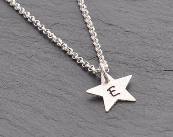 Halskette LITTLE STAR 925 Silber Initialen Hand...