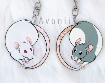 Round Rat - Acrylic Charm - 2 inch Double Sided Keychain