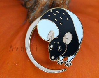 Round Black Rat - hard enamel pin - Little Companion series (new version)