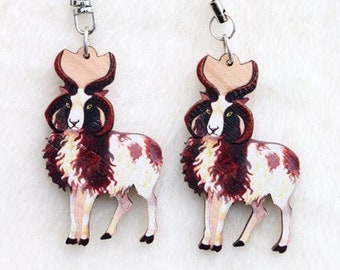 Jacob Sheep - Wooden Charm - 2 inch keychain