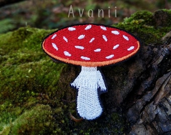 Amanita / Fly Agaric Mushroom - Embroidered Iron-on Patch
