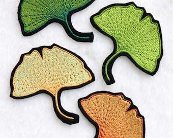 Patch Ginkgo Leaf - Embroidered Iron-on Patch