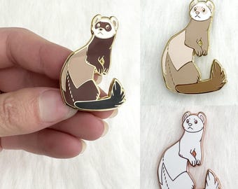 Ferret - hard enamel pin - Little Companion series