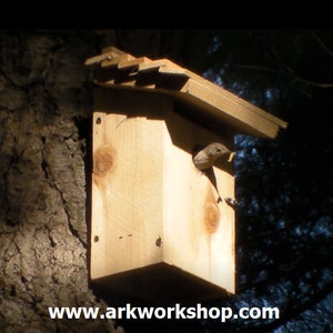 Ark Workshop WREN House Cedar Shelter Box Home for wrens, TACK, SLAT roof image 6