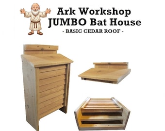 JUMBO Cedar Bat House: Natural Insect Control Shelter - BASIC ROOF