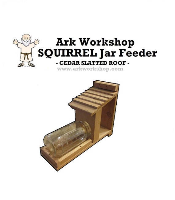 Ark Workshop Squirrel Jar Feeder Cedar Wildlife Half Gallon 2 Etsy