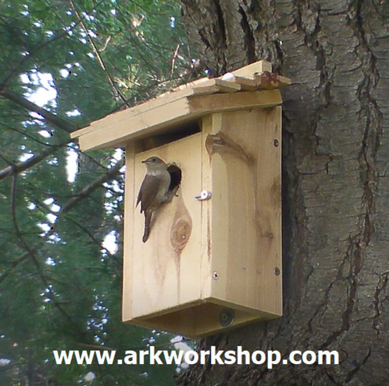 Ark Workshop WREN House Cedar Shelter Box Home for wrens, TACK, SLAT roof image 2