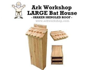 Ark Workshop LARGE Shingled Bat House shelter box proven for bat success and natural insect mosquito control SHKR SHING