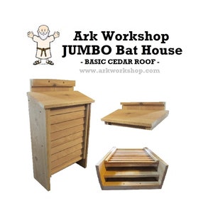 JUMBO Cedar Bat House: Natural Insect Control Shelter - BASIC ROOF