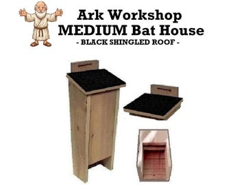 Cedar Shingled Bat House: Medium Size, Natural Insect Control - BLACK