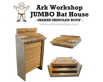 Ark Workshop JUMBO Shaker Shingled Bat House shelter box proven for bat success and natural insect mosquito control SS