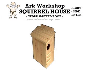 Ark Workshop Squirrel House cedar shelter box home with RIGHT SIDE entrance