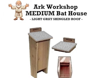 Cedar Shingled Bat House: Medium Size, Natural Insect Control - LIGHT GRAY