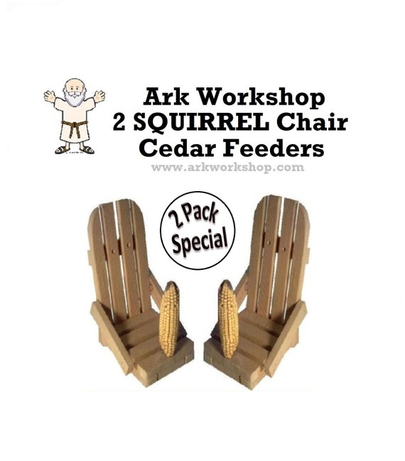 Squirrel Feeder Double Chair with Corn