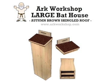 Large Cedar Bat House: Shingled Roof, Natural Insect Control - AUTUMN BROWN