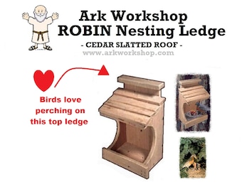 Ark Workshop Cedar Robin House Nesting Ledge Shelf Platform also for Doves & Finches