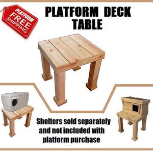 Cedar Cat House Platform: Medium Pet Shelter Table