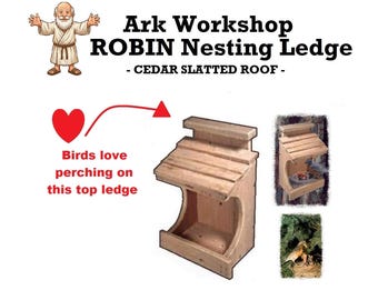 Ark Workshop Cedar Robin House Nesting Ledge Shelf Platform also for Doves & Finches