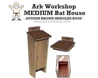 Ark Workshop MEDIUM Shingled Bat House shelter box proven for bat success and natural insect mosquito control A BRW