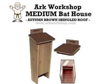 Shingled Cedar Bat House: Medium Size, Natural Insect Control - AUTUMN BROWN