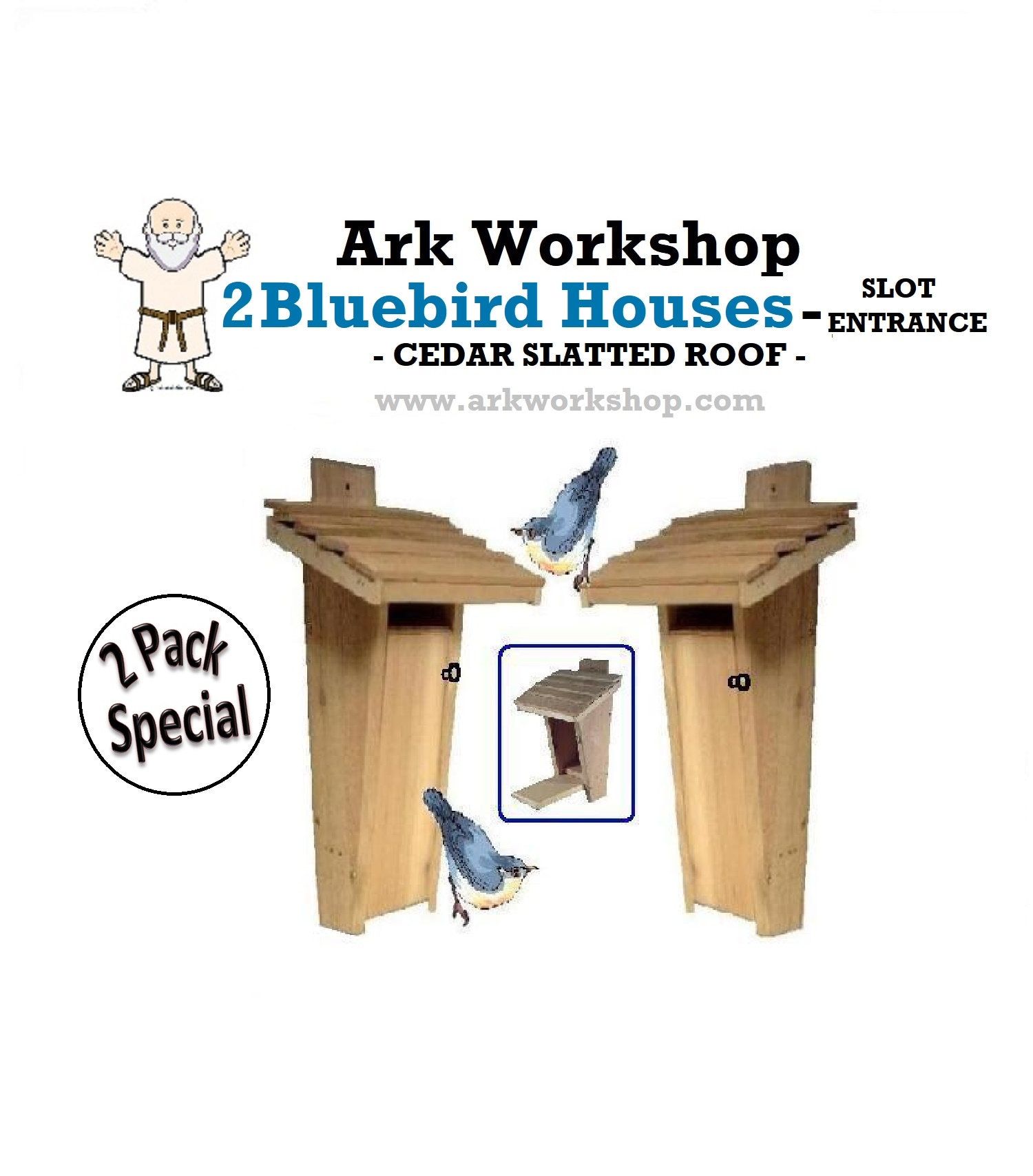 Ark Workshop 2 PACK Slot Entrance Cedar BLUEBIRD HOUSE box.  It works…