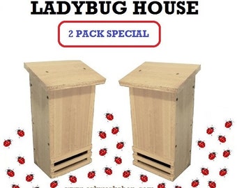 Ark Workshop Ladybug House 2 PACK cedar shelter box for lady bugs and garden insect aphid control