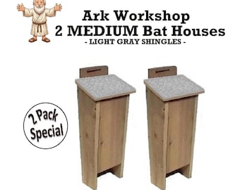 Cedar Shingled Bat House: Natural Insect Control, 2-Pack - LIGHT GRAY