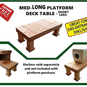 Cedar Cat Platform: Medium-Long Shelter Table with Short Legs