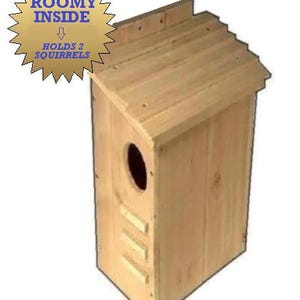 Ark Workshop Squirrel House cedar shelter box home with LEFT SIDE entrance