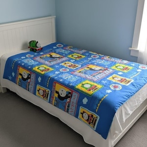 Thomas the Tank Engine Bedtime Express Twin Comforter Blue 2003 Gullane Vintage